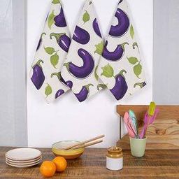 Set of 3 Printed Cotton Kitchen Towel 20" x 16"-42