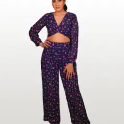 Floral Print Top & Pants Set-picture-19