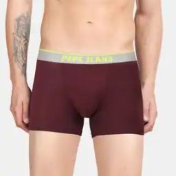Men Typographic Print Trunks with Elasticated Waist-picture-19