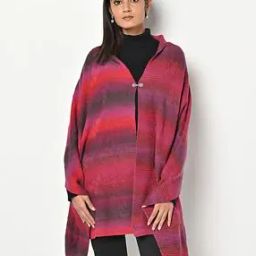 Striped Poncho Shrug-37