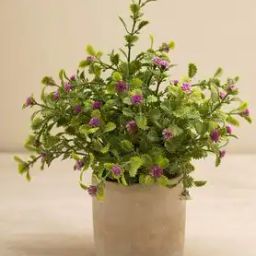 Purple Faux Spurflower with Cement Pot-45