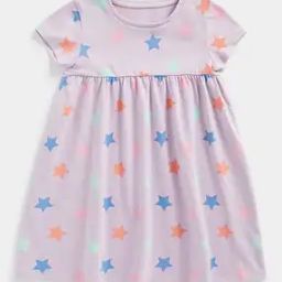 Star Print Round-Neck A-Line Jersey Dress-picture-8