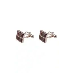 Men Checked Square Cufflinks-image-3