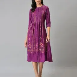 Floral Print A-Line Dress-image-42