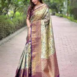 Women Saree with Woven Motifs-image-3