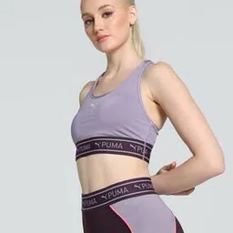 Non-Padded Sports Bra with Brand Print-image-38