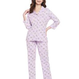 Women Printed Shirt & Pyjamas Set-image-45