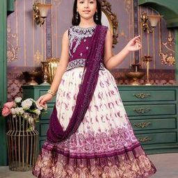 Girls Embroidery Lehenga Choli with Dupatta-image-1