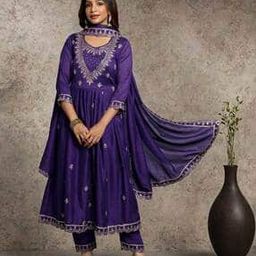 Women Embroidered A-Line Kurta with Pants & Dupatta-image-56