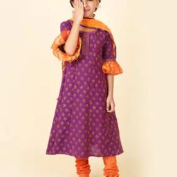 Floral Print Kurta Suit Set with Dupatta-image-60