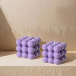 Pack of 2 Pieces Bubble Design Scented Soy Wax Handmade Candles-11