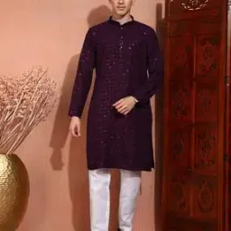 swagg india Men Embroidery Long Kurta-picture-11