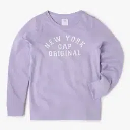 Girls Typographic Print Crew-Neck Sweatshirt-image-2