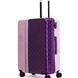 Unisex Striped Large Trolley Bag with Number Lock-11