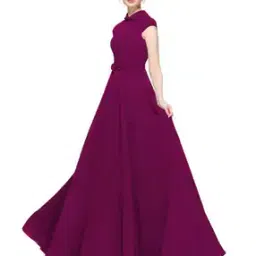 Women Regular Fit Gown Dress with Collar Neck-image-2