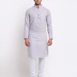 Striped Long Kurta with Patch Pocket-image-19
