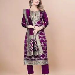 Women Embellished 3-Piece Unstitched Dress Material-image-86