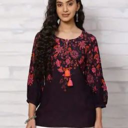 Women Floral Print A-Line Tunic-image-17