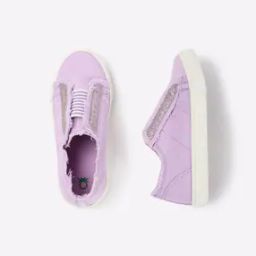 Frayed Shimmery Slip-On Shoes -image-3