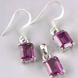 Stone-Studded Pendant & Earrings Set-image-3