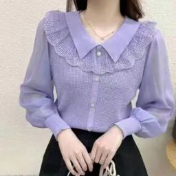 Women Checked Regular Fit Korean Top-image-32