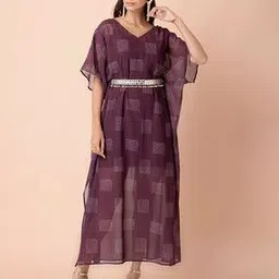 indya Printed A-line Kaftan Kurta with Waist Belt-picture-34