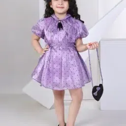 Girls Graphic Skater Dress with Belt & Purse-image-74