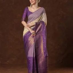 Women Woven Saree with Contrast Border-image-95
