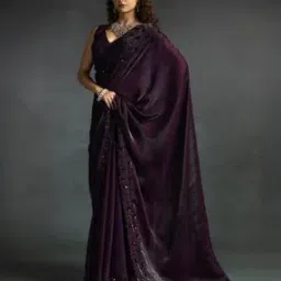 Embellished Saree with Sequins Border-image-75