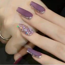 pink truck Set of 24 Artificial Reusable Nails image 1
