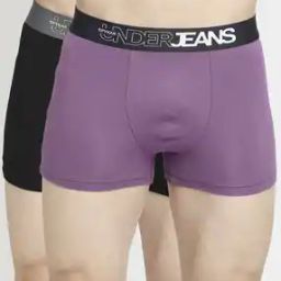 Pack of 2 Trunks with Brand Elasticated Waist-picture-34