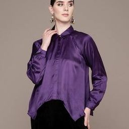 Asymmetric Satin Shirt-image-34