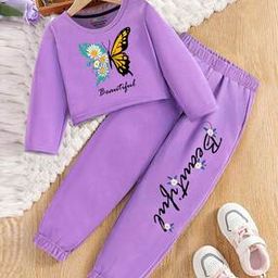 Girls Graphic Print Top & Pants Suit Sets-picture-18