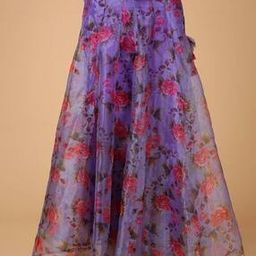 Women Floral Print Flared Skirt with Tassels-25