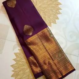 Woven Saree with Contrast Border-image-55