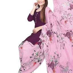 Polka-Dot Print 3-Piece Unstitched Dress Material-image-81