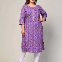 Women Printed Straight Kurta with 3/4th Sleeves-image-1