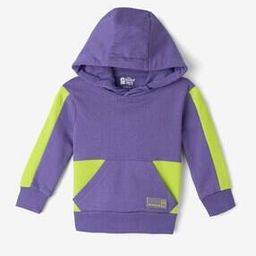 Girls Regular Fit Cotton Colour-block Hoodie -picture-25