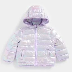 Iridescent Packaway Hooded Puffer Jacket-image-5
