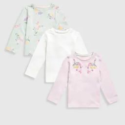 Girls Pack of 3 Floral Print Relaxed Fit Round-Neck T-Shirts-picture-41