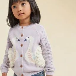 Girls Swan Lake Embroidered Sweater-image-12