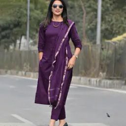 Women Round-Neck Straight Kurta Set-image-39