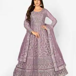 Embellished 3-Piece Semi-Stitched Anarkali Dress Material-picture-18