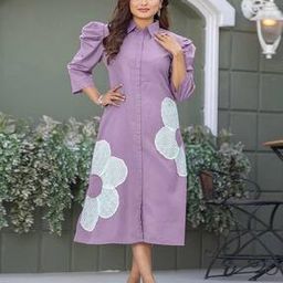 Women Patch-work A-line Dress-image-51