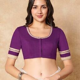 Women Front-Open Blouse with Thread Work-picture-18