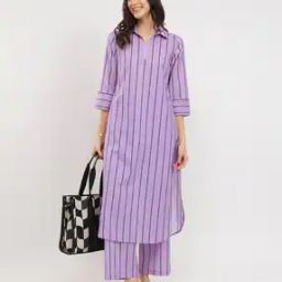 Women Striped Pant-Suit Set -image-35