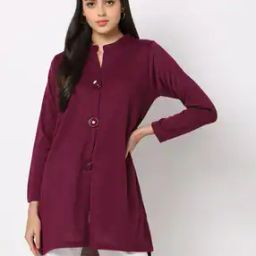 Button-Down Shrug with Mandarin Collar-17