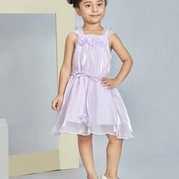 Girls A-Line Dress with Belt-image-63