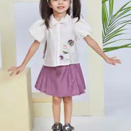 Girls Embroidered Top & Skirt Set-image-67