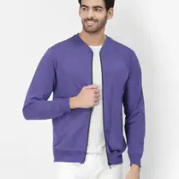 Zip-Front Bomber Jacket with Welt Pockets-image-5